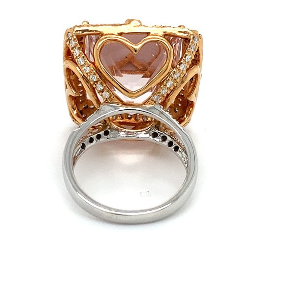 Certified Morganite 46.59ct Diamonds 14K Ring - Picture 4 of 8
